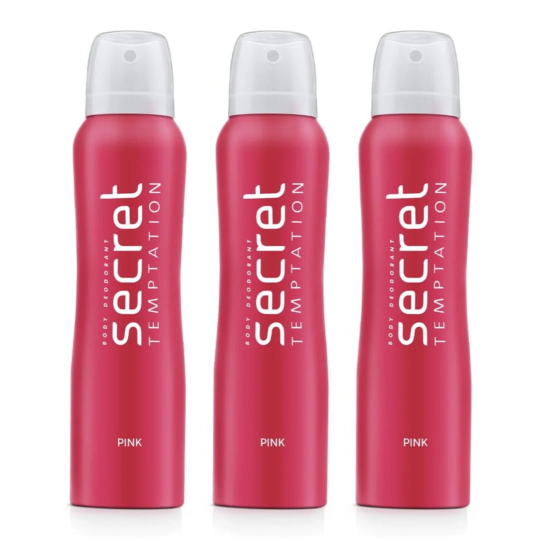 secret3 - Secret Temptation Pink Deodorant for Women, Long Lasting Floral Body Spray (150ml) - Looknstyle