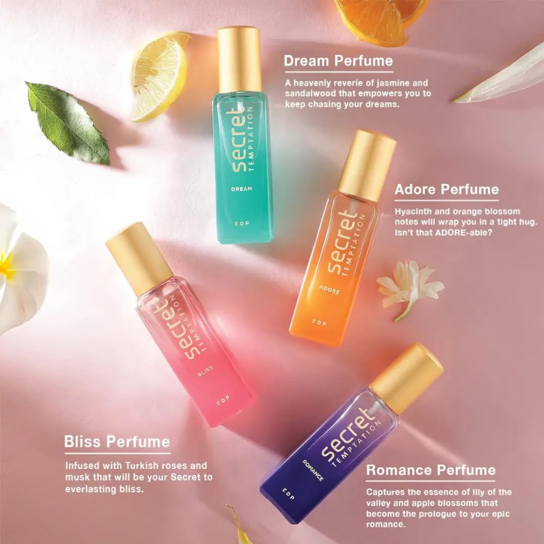 gist - Secret Temptation Premium Perfume For Women, Pack Of 4 (20ml Each) Long Lasting Luxury Perfume Spray - Looknstyle