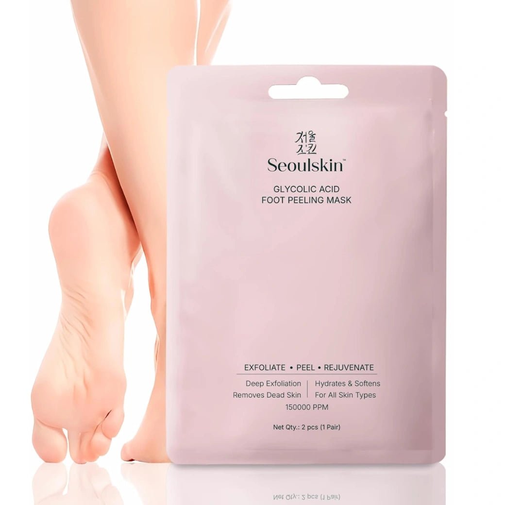 sumask-SeoulSkin Glycolic Acid Foot Peeling Mask (1 Pair), Korean Peeling & Exfoliating | Deep Exfoliation with Glycolic Acid, Removes Dead Skin, Cruelty-Free, Foot Peel Off Mask-Looknstyle