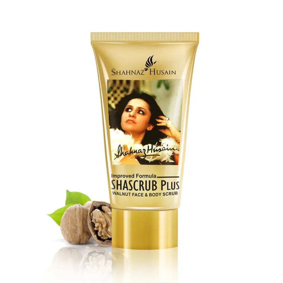 Shascrub - Shahnaz Husain Shascrub Plus - Walnut Face & Body Scrub - Looknstyle
