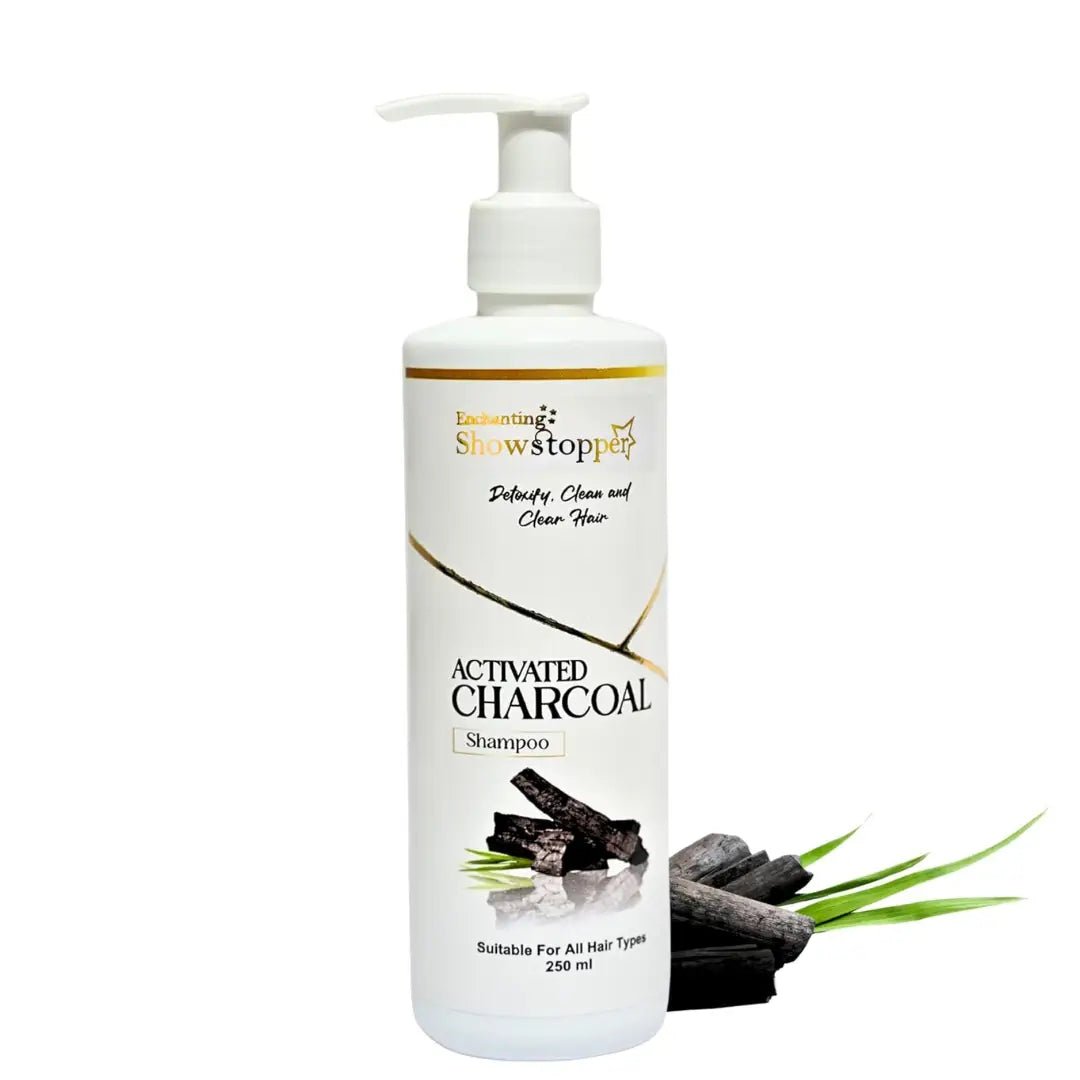 SHOWSSTOPPERCHARCOALSHAMPOO250ML - SHOWSTPPER ACtivated Charcoal Shampoo for Deep Scalp Cleansing, Detox & Oil Control | Sulphate - Free Clarifying Shampoo for Oily Scalp & Dandruff Care | 250ml for Men & Women - Looknstyle