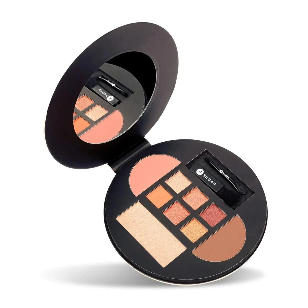 SUGAR Cosmetics Contour De Force Eyes And Face Palette | Pigmented, Long - lasting & Smudgeproof | Includes Blush, Bronzer, Highlighter and 6 Eyeshadow shades - 01 Warm Win | 20.3 gm - Deals999