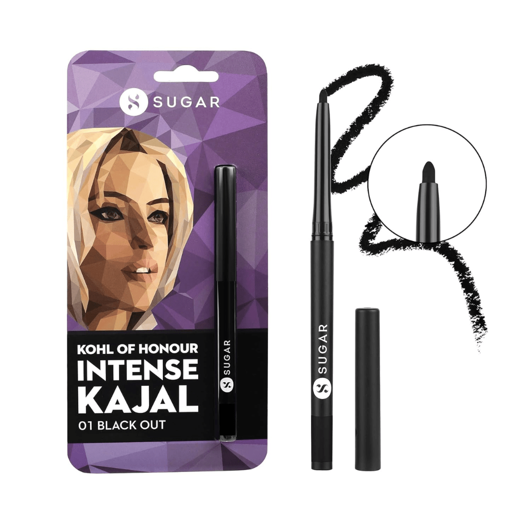 sugar kajal01 - SUGAR Cosmetics Kohl Of Honour Intense Matte Kajal | Waterproof & Smudgeproof | Lasts upto 10hrs | 0.25gm - 01 Black Out - Looknstyle