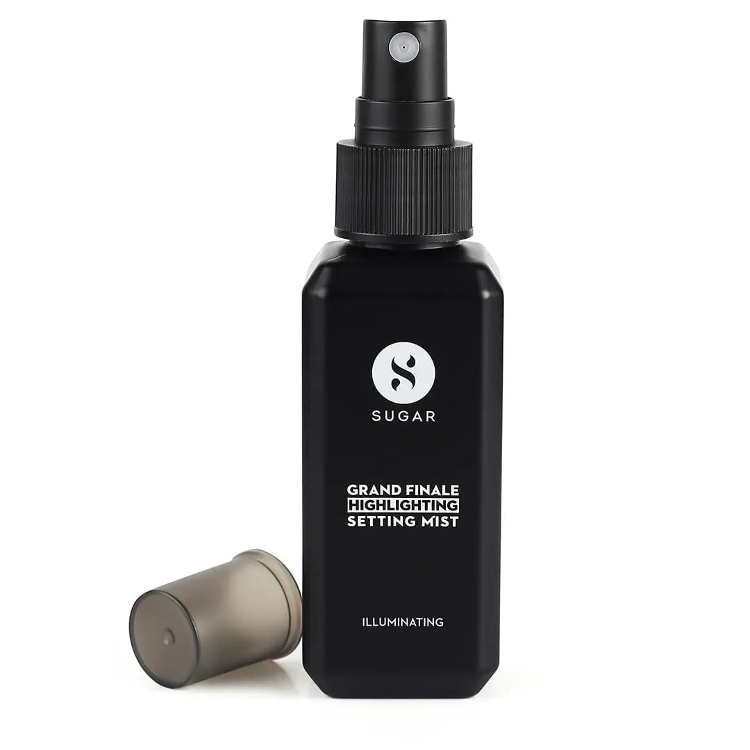 sugar mist-highlighting - SUGAR Cosmetics Grand Finale Dewy 2 in 1 Setting Mist For Long lasting Makeup and Sun Protection | Paraben Free - 50 m - Looknstyle