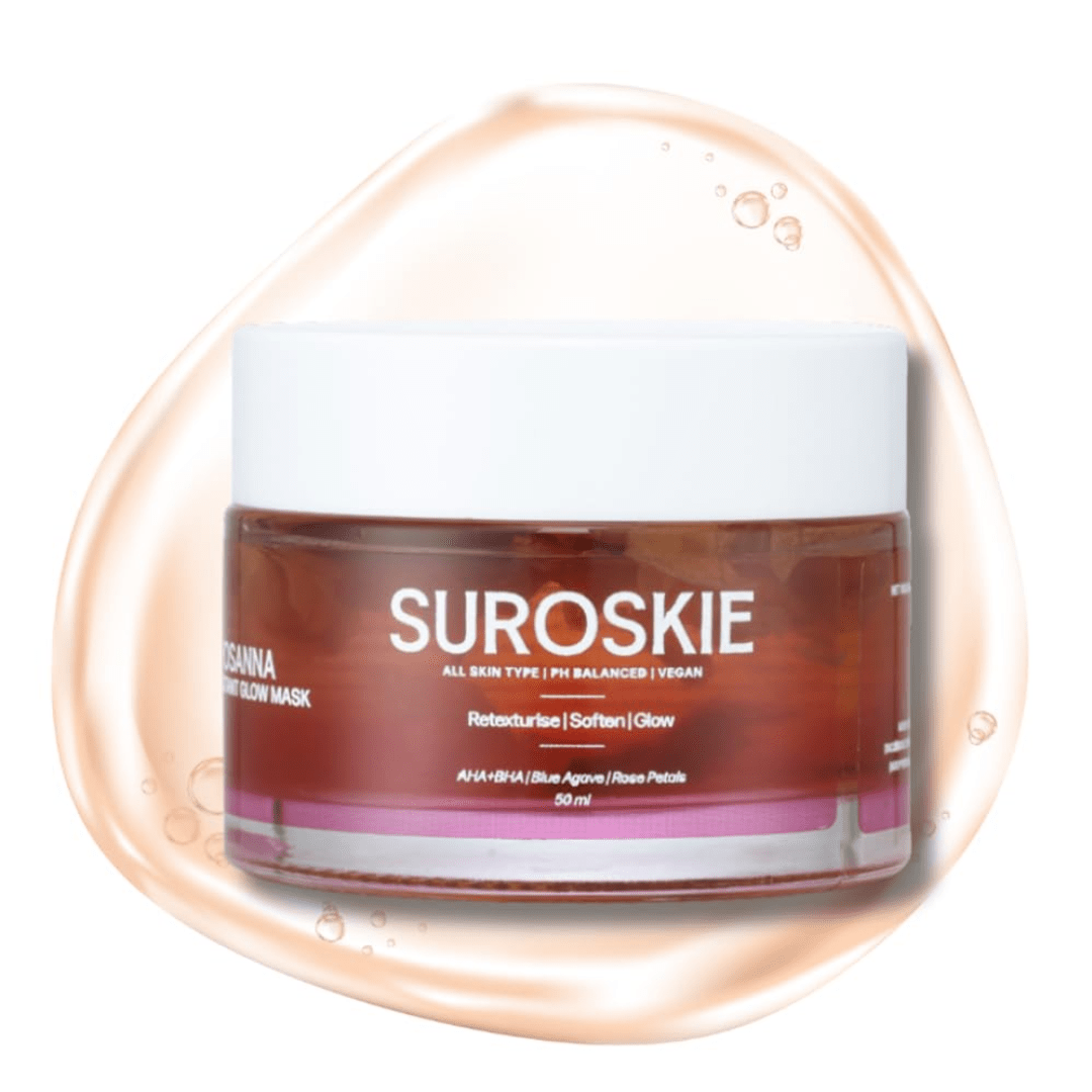 SUROSKIE Rosanna Rose Instant Glow Face Mask 50ml | With Rose & Aloe vera | For Cleans Pores & Dark Spot | Spa Glow at Home | Facial In a Jar |... - Deals999