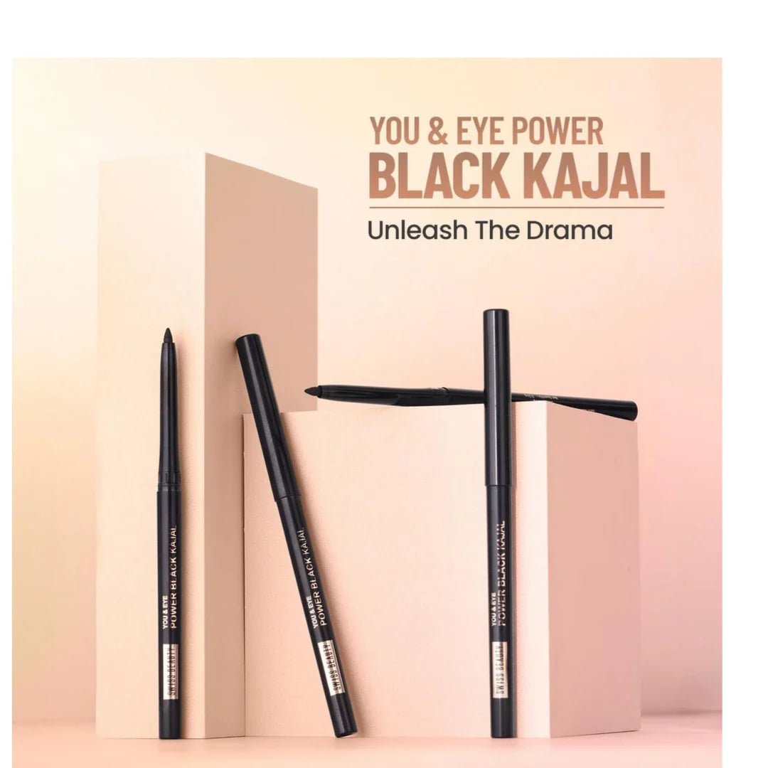 SWISSBEAUTYKAJAL - Swiss Beauty You & Eye Power Black Kajal | Waterproof & Smudge - Proof | 24 Hour Stay | Matte Finish Black Kajal | 0.30gm - Looknstyle