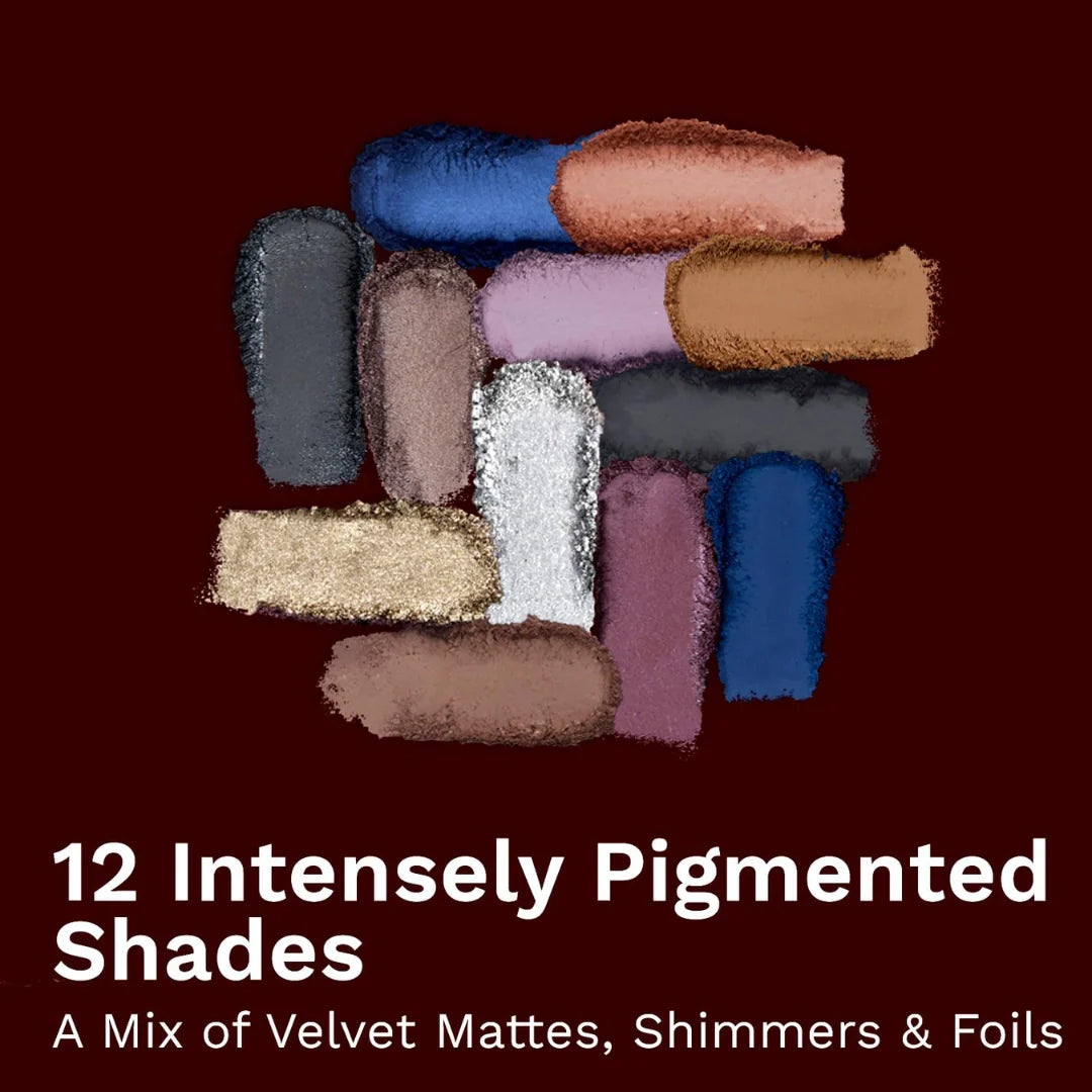 Pilgrim Eyeshadow Midnight Soiree 12-in-1 Highly Pigmented Shades For The Ultimate Glam | 24Gm