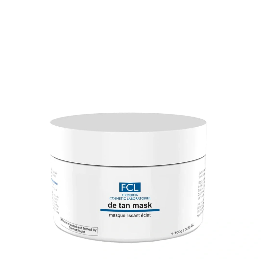 FIXDERMA FCL De Tan Mask For Tanning & Dark Skin | Cleans Pores | Removes Blackheads | Improves Skin Tone & Texture | Suits Oily | Non-Comedogenic | Paraben Free- 100Gm