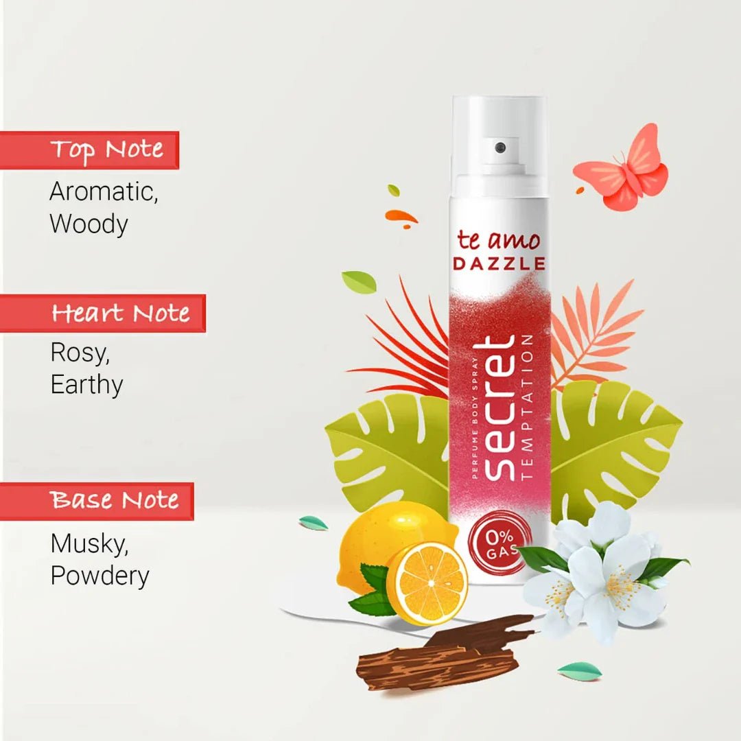 stedocm - Secret Temptation Te Amo Dazzle and Petal No Gas Perfume Body Spray for Women - 120ml (Pack of 2) - Looknstyle