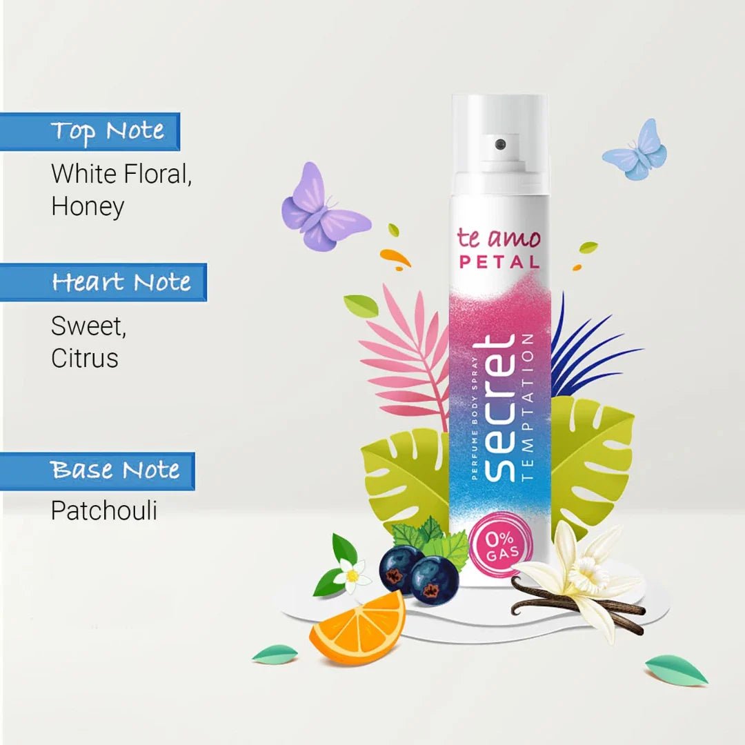 stedocm - Secret Temptation Te Amo Dazzle and Petal No Gas Perfume Body Spray for Women - 120ml (Pack of 2) - Looknstyle