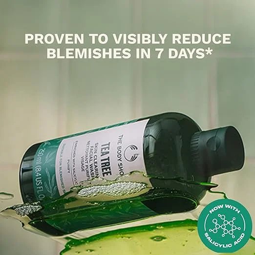 bd202 - The Body Shop Vegan Tea Tree Facial Wash, 250 ML - For Oily, Blemished Skin | Intensely Cleansing - Looknstyle