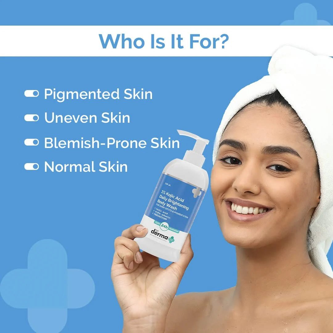 tdckojBW - The Derma Co 1% Kojic Acid Daily Brightening Body Wash I Alpha Arbutin | For Dark Spots & Pigmentation I Up to 24 Hour Hydration I Cleanses & Brightens Skin I For All Skin Types - 250ml - Looknstyle
