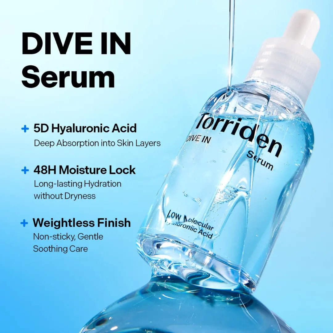 TORRIDENDIVEINSERUM - Torriden Dive In Serum (50ml) | Korean Face Serum with Hyaluronic Acid & Ceramide for Deep Hydration, Plumping & Glass Skin Glow | Lightweight, Fast - Absorbing Serum for Dry & Sensitive Skin - Looknstyle