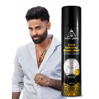urbangabru Hair Removal Cream Spray For Men| Painless Body Hair Removal Fpray For Chest, Back, Legs & Under Arms (200 ml, Aloe Vera)