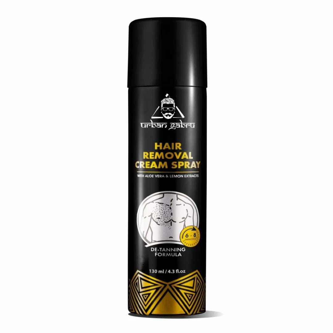 urb2 - Urbangabru Hair Removal cream Spray | Painless Body Hair Removal spray For Chest, Back, Legs & Under Arms (130 ML, Aloe Vera) - Looknstyle
