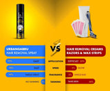 urb2 - Urbangabru Hair Removal cream Spray | Painless Body Hair Removal spray For Chest, Back, Legs & Under Arms (130 ML, Aloe Vera) - Looknstyle