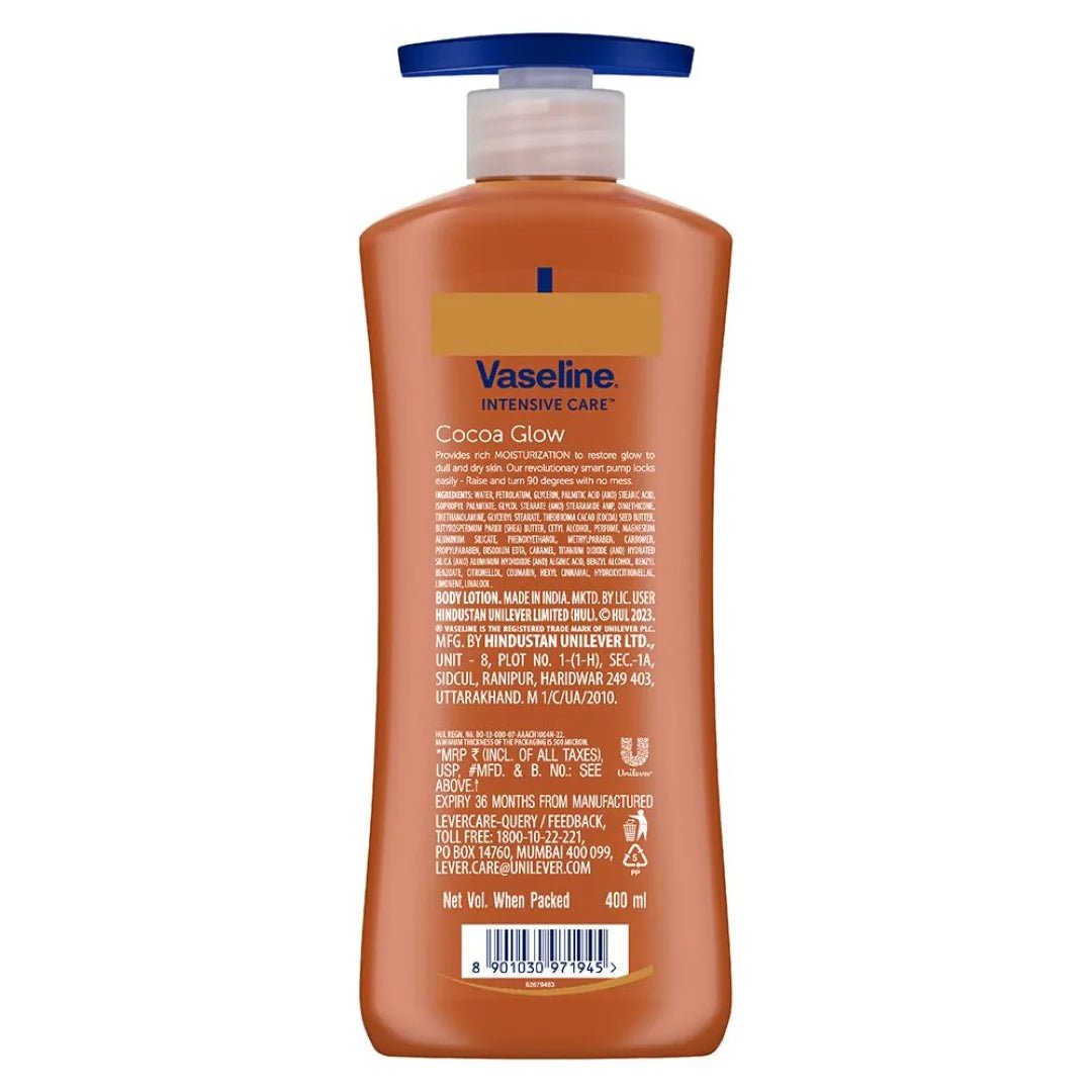 vase1 - Vaseline Cocoa Glow Serum In Lotion, 400 ml | 100% Pure Cocoa & Shea Butter - Looknstyle