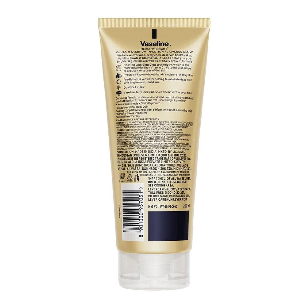 vase6 - Vaseline Gluta - Hya Flawless Glow Lotion | For Face & Body |Bright & Eventone Skin | Glutathione & Pro - Retinol Infused Moisturizer 200ml - Looknstyle