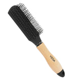 vega(h3-fb) - Vega Broad Wooden Handle Flat Brush - Looknstyle