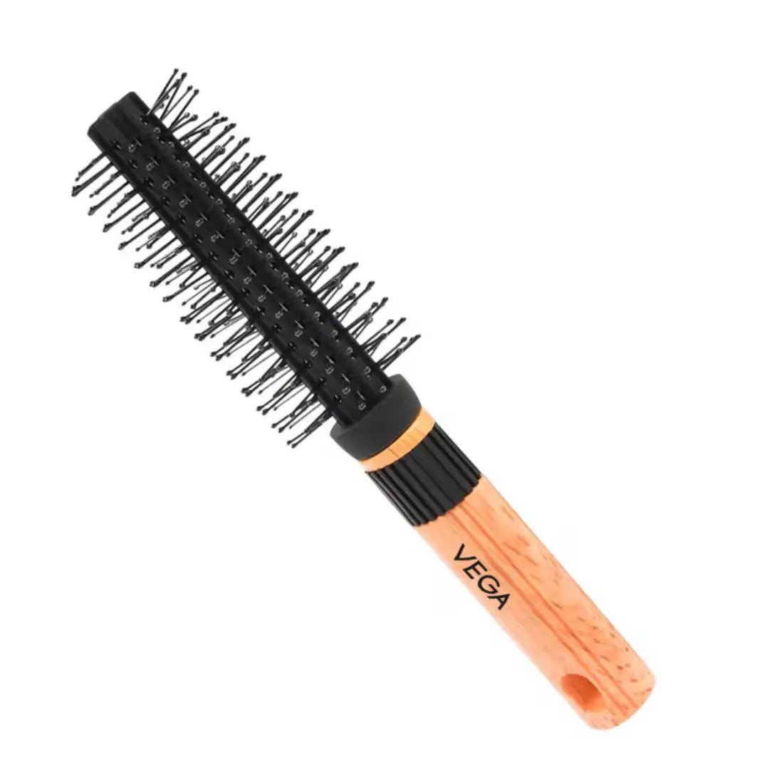 VEGABRUSHR5-RB - Vega Compact Wooden Hair Brush for Men and Women with Travel Friendly, (R5 - RB - Looknstyle