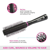 vega(16-rb) - Vega Round Hair Brush (India's No.1* Hair Brush Brand) For Adding Curls, Volume & Waves In Hairs| Men and Women| All Hair Types (R16 - RB) - Looknstyle