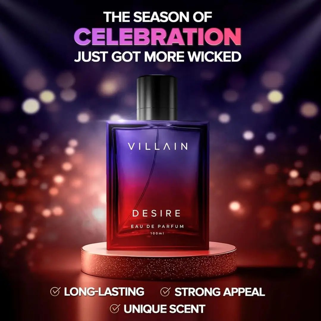 VILLAINDESIREPERFUME - Villain Desire Perfume for Men, Eau De Parfum (EDP) 100ml, Premium Fragrance Perfume Spray with Vanilla, Amber, and Patchouli, Gift For Men, Super Sensual and Strong Men's Fragrance - Looknstyle