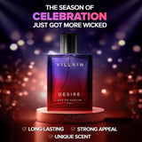 VILLAINDESIREPERFUME - Villain Desire Perfume for Men, Eau De Parfum (EDP) 100ml, Premium Fragrance Perfume Spray with Vanilla, Amber, and Patchouli, Gift For Men, Super Sensual and Strong Men's Fragrance - Looknstyle