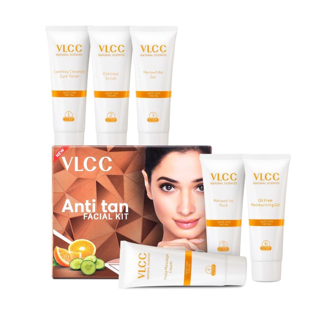 vlcc1 - VLCC Anti Tan Facial Kit - 60 g | Power of 25 Vital Ingredients | Fights Sun Tan, Dark Spots, and Sun Spots | - Looknstyle