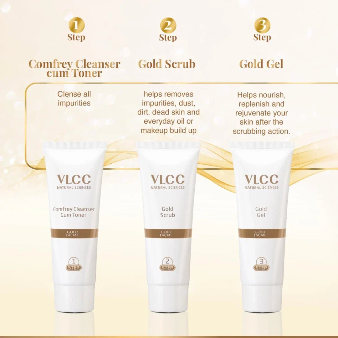 vl232 - VLCC Gold Facial Kit, Bright & Glowing Skin - 60g - Looknstyle