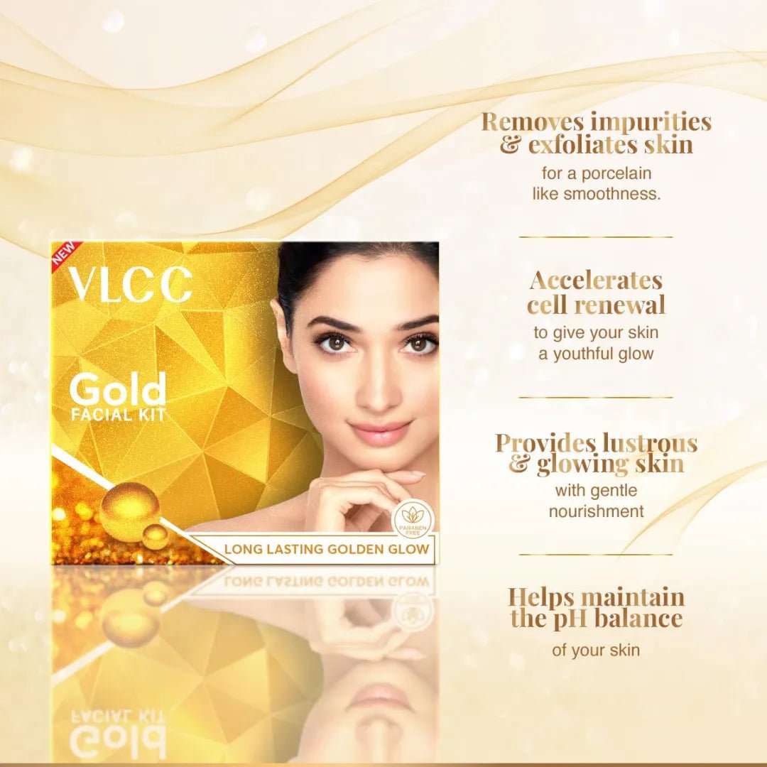 vl232 - VLCC Gold Facial Kit, Bright & Glowing Skin - 60g - Looknstyle
