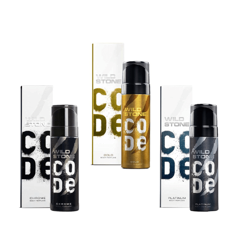 ws60 - Wild Stone Chrome, Gold & Platinum Perfume Body Spray For Men - 120ml (Pack of 3) - Looknstyle