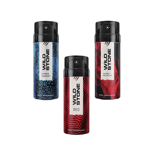 ws53 - Wild Stone Hydra Energy, Red & Ultra Body Deodorant - 150ml (Pack of 3) - Looknstyle