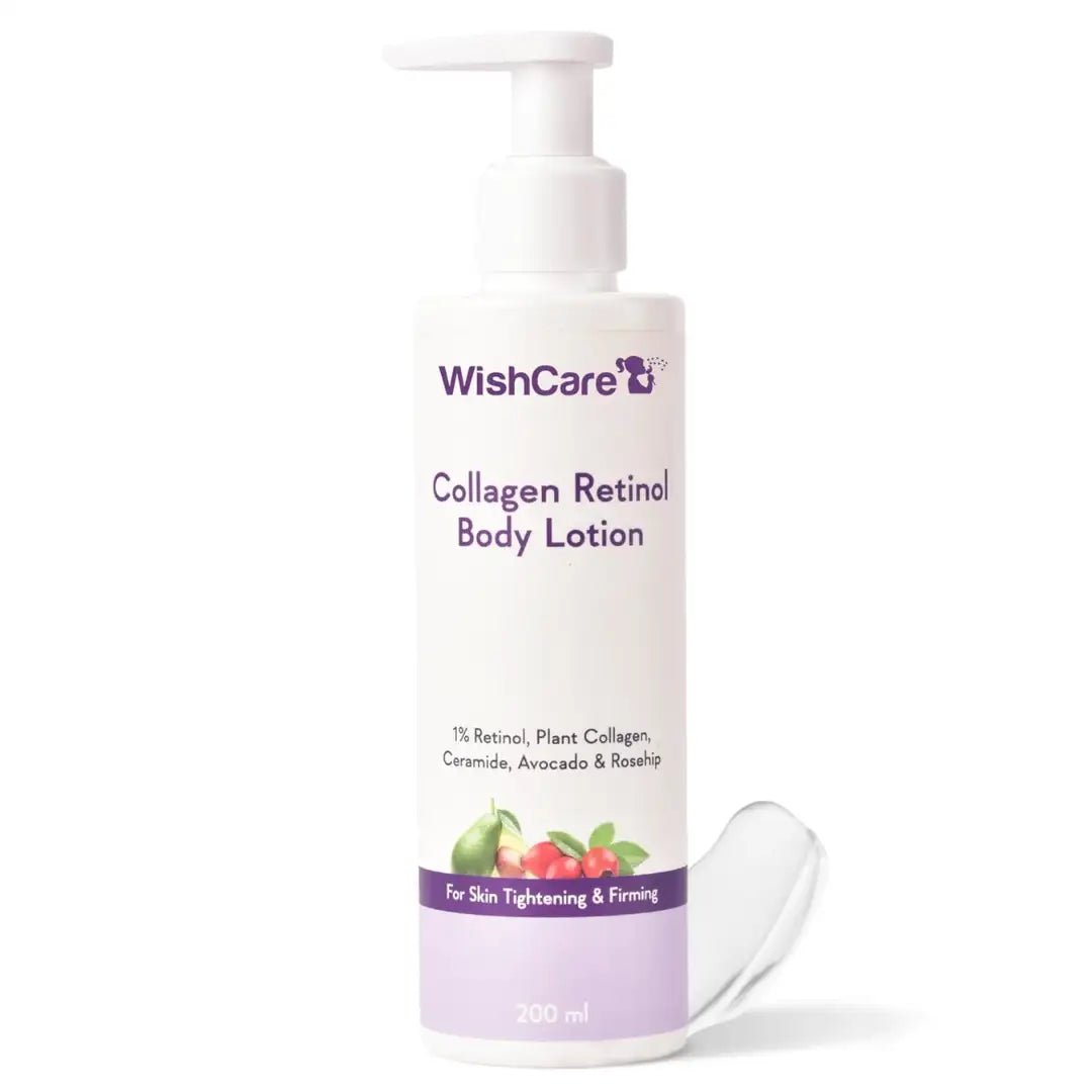 WISHCARECOLLAGENBODYLOTION200ML - WishCare Collagen 1% Retinol Body Lotion - For Skin Tightening & Firming - With Niacinamide, Ceramide, Rosehip & Avocado - For Men & Women - 200 Ml - Looknstyle