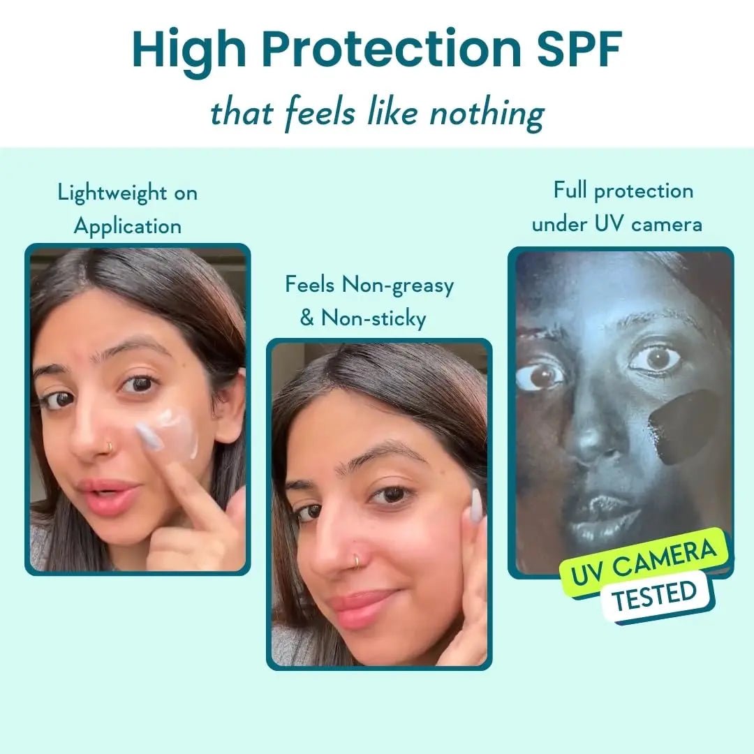 WISHCARENIACSPF50 - WishCare with SPF 50 PA++++ In - Vivo Tested | Glowing Skin with Broad Spectrum Protection | Ultra Lightweight, Oil Free & No White Cast | For All Skin Types | 50g - Looknstyle