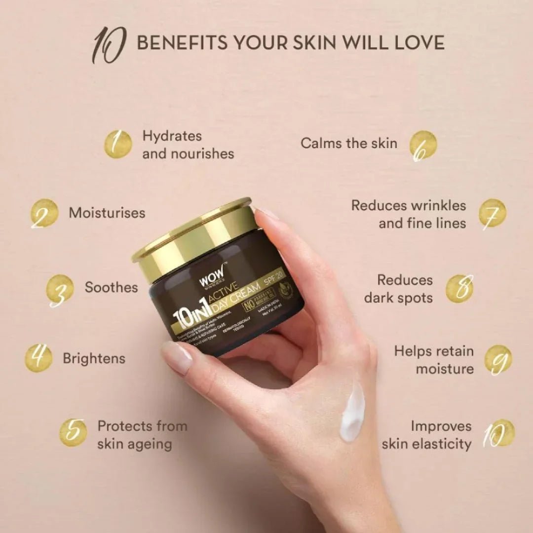 wdaycrm - WOW Skin Science 10 - in - 1 Active Day Cream with SPF 20 (50g) - Looknstyle