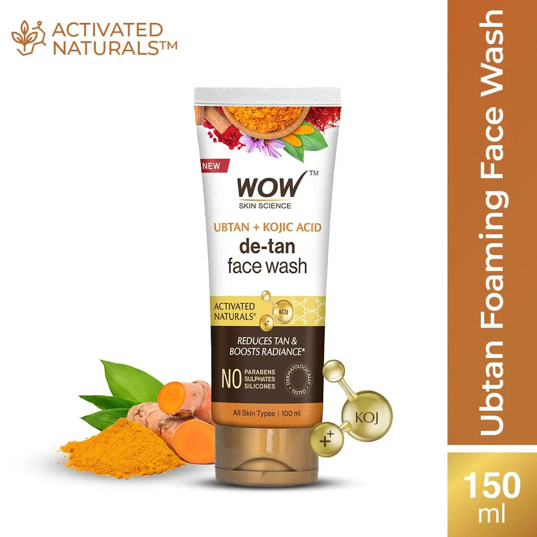 WOW Skin Science Ubtan Cleansing Face Wash | Turmeric & Saffron | All Skin Types - 100ml (Pack of 2)