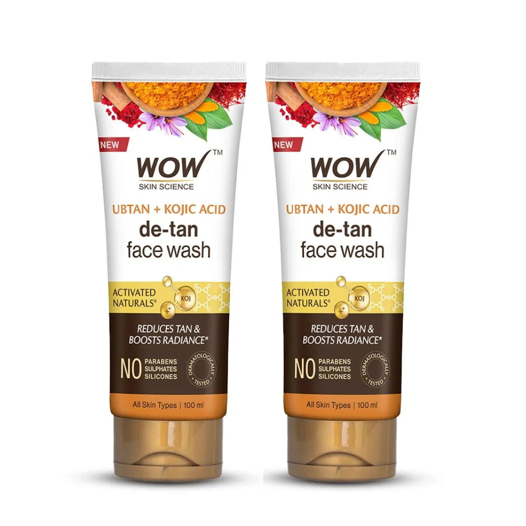 WOW Skin Science Ubtan Cleansing Face Wash | Turmeric & Saffron | All Skin Types - 100ml (Pack of 2)