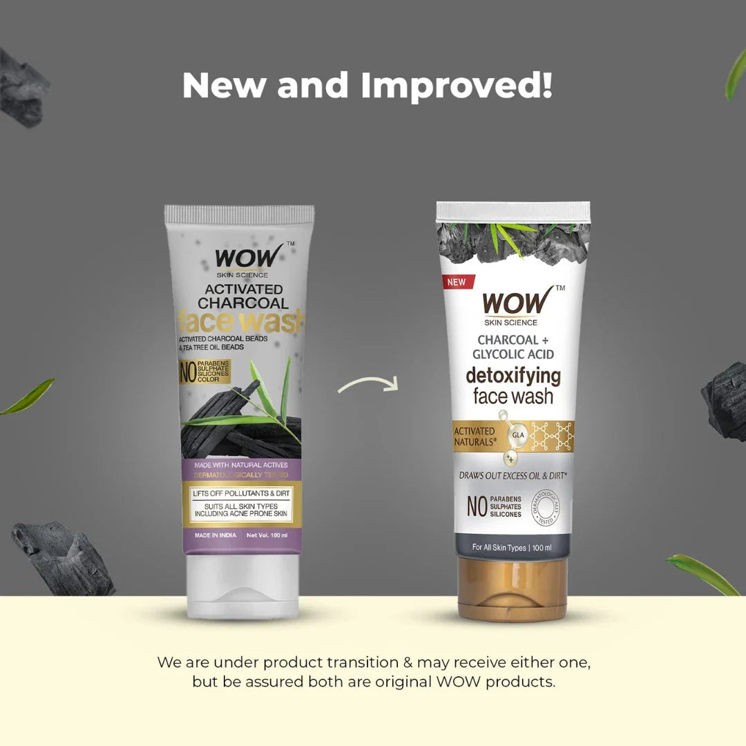 WOW Skin Science Activated Charcoal Face Wash (100ml)