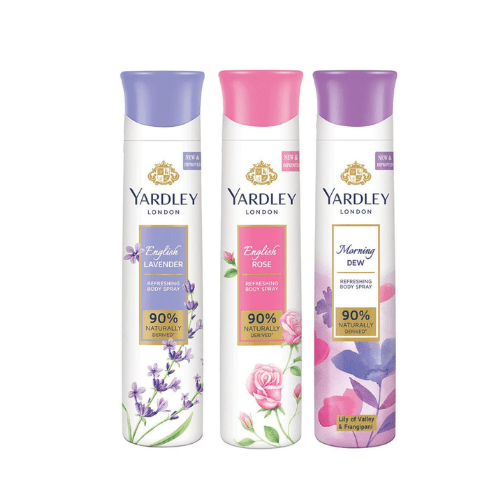 yard241 - Yardley London Deo Tripack - English Lavender, English Rose, Morning Dew (Pack of 3) Deodorant Spray - For Women (450 ml, Pack of 3) - Looknstyle
