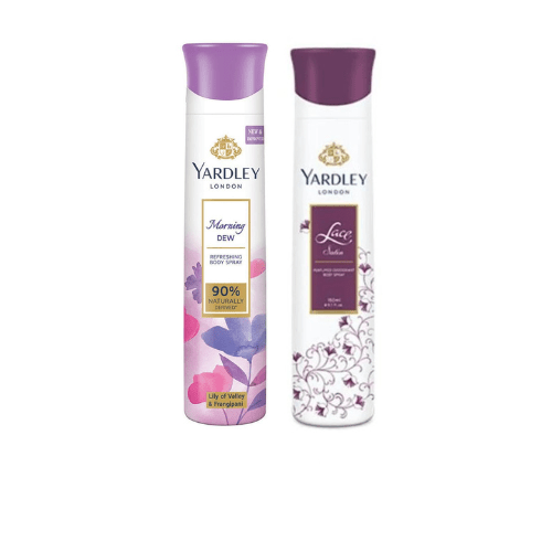 yd400 - Yardley London Deodorant For Women Lace and Morning Dew Combo Pack 2 (150 ml) - Looknstyle