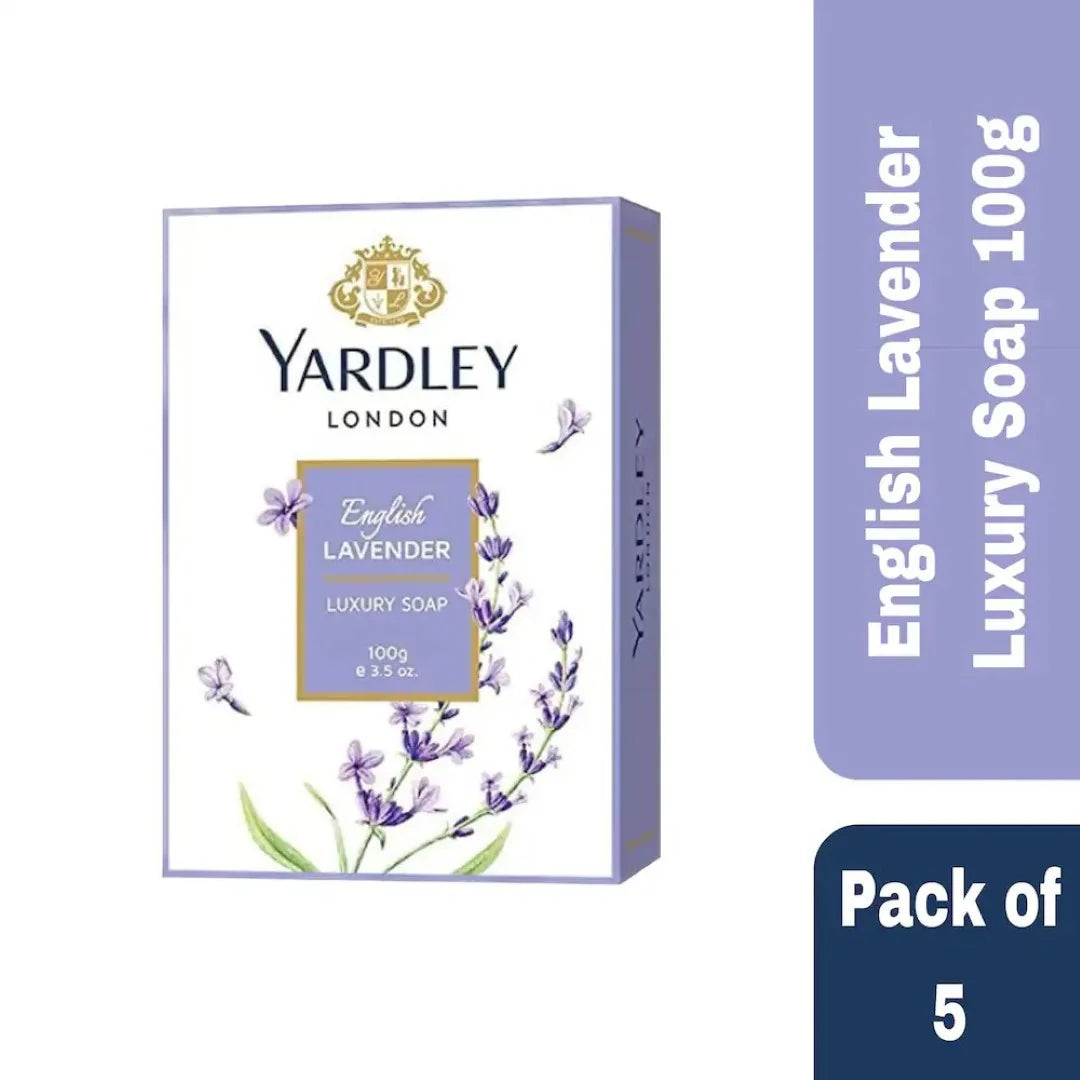 Yardley London English Lavender Luxury Soap,100g - Pack of 5