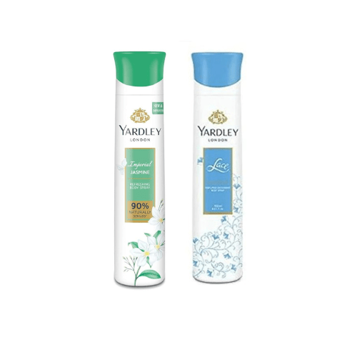 yd30 - Yardley London Imperial Jasmine and Lace 150ML Each (Pack of 2) Body Spray - For Women (300 ml, Pack of 2) - Looknstyle
