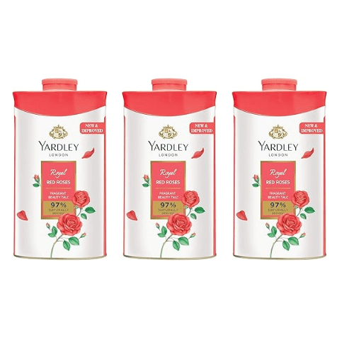 ydrrrtlc2503 - Yardley London Red Roses Talc (Pack of 3) (3 x 250 g) - Looknstyle