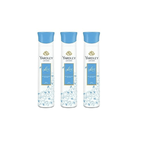 yd52 - Yardley London Women Lace 150ML Each (Pack of 3) Deodorant Spray - For Women (450 ml, Pack of 3) - Looknstyle