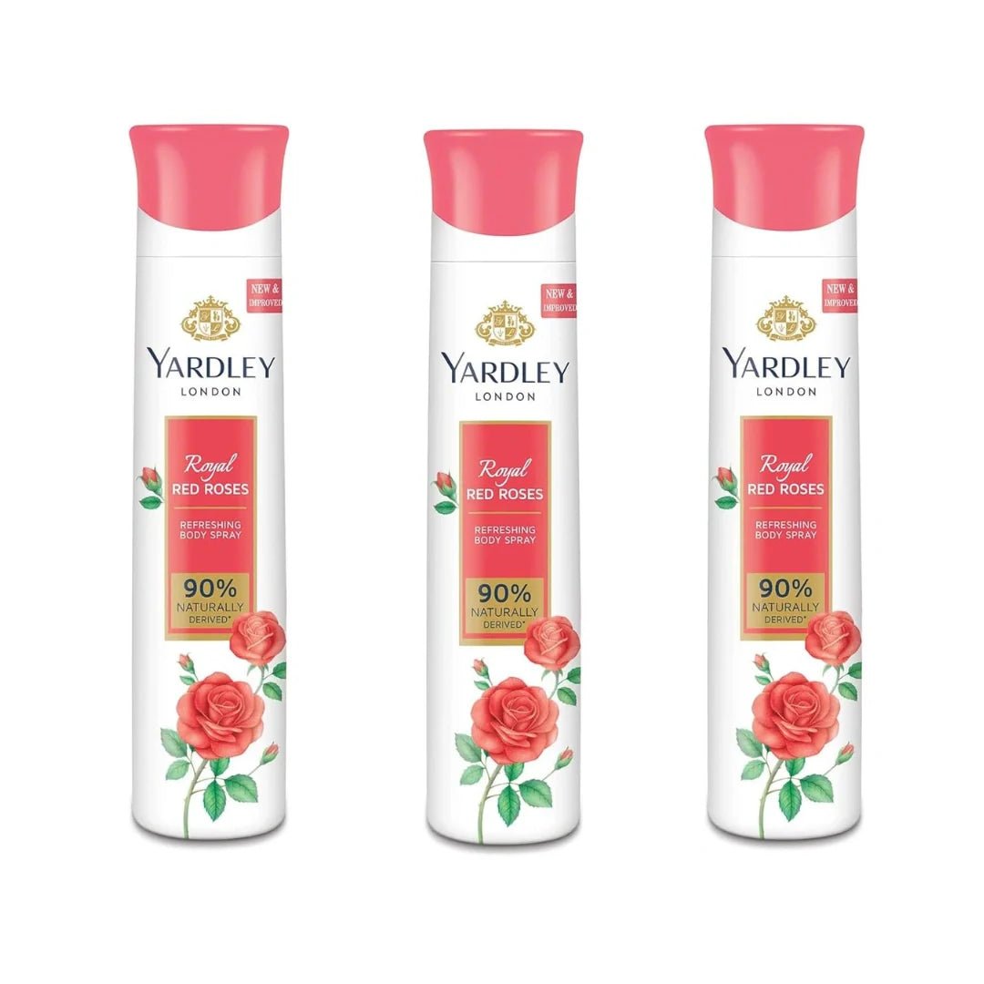 yd53 - Yardley London Women Royal Red Rose Deodorant Spray for Women 150ml (Pack of 3) - Looknstyle